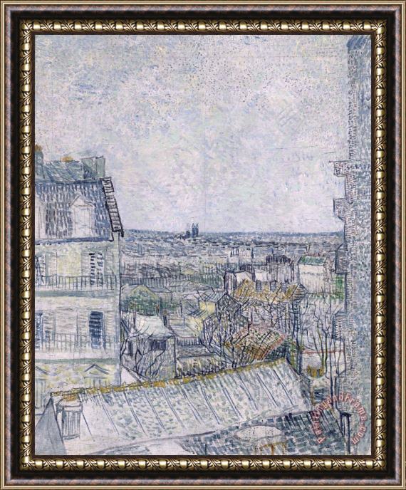 Vincent van Gogh View from Vincent's room in the Rue Lepic Framed Print