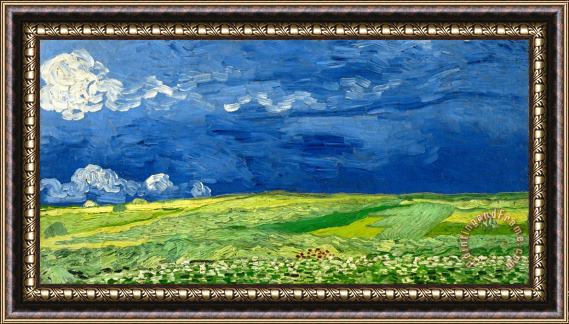 Vincent van Gogh Wheatfield Under Thunderclouds Framed Painting
