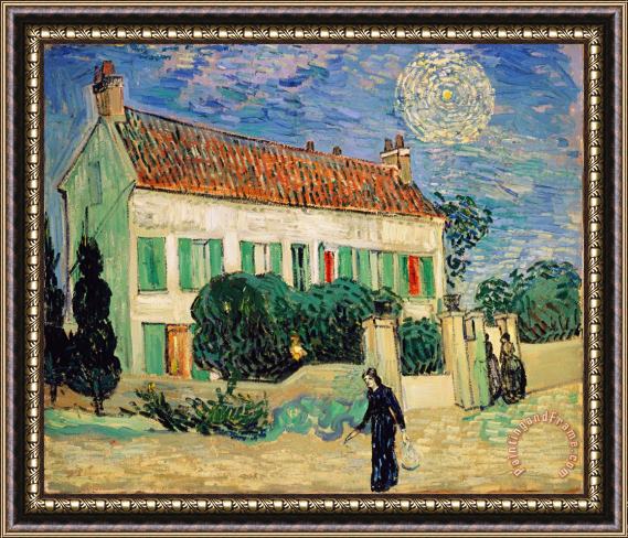 Vincent van Gogh White House at Night Framed Print