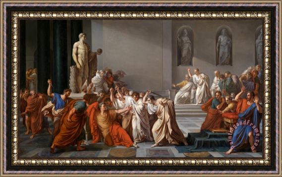 Vincenzo Camuccini Death of Julius Caesar (100 44 Bc) (oil on Canvas) Framed Painting