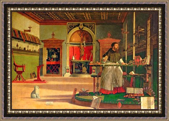 Vittore Carpaccio Vision Of St. Augustine Framed Painting
