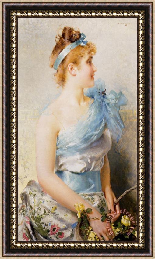 Vittorio Matteo Corcos A Spring Beauty Framed Painting