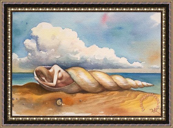 Vladimir Kush Awakened by The Ocean Framed Print