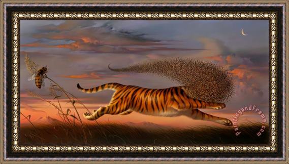 Vladimir Kush Beeing a Tiger Framed Painting