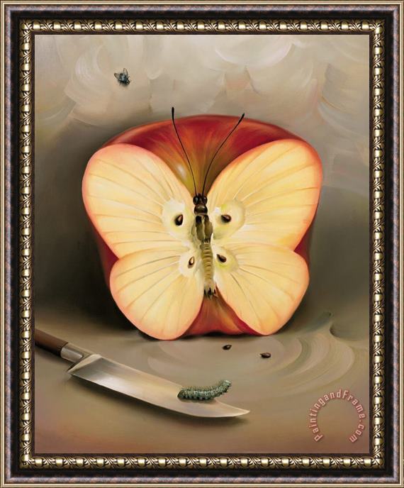 Vladimir Kush Butterfly Apple Framed Painting