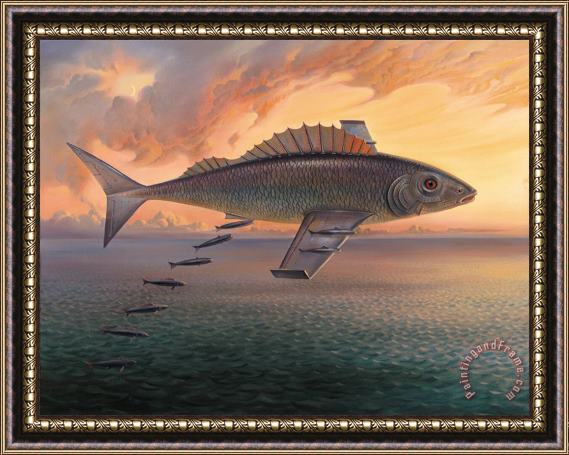 Vladimir Kush Flying Fish Framed Print