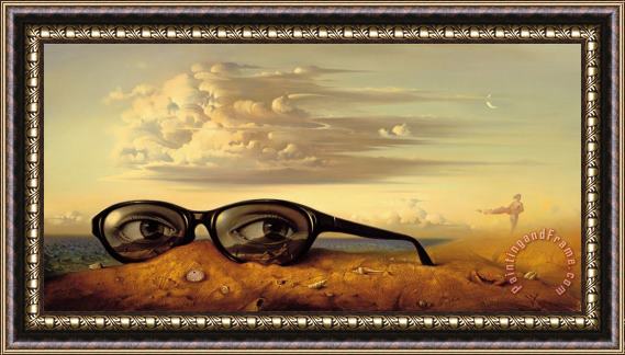 Vladimir Kush Forgotten Sunglasses Framed Print