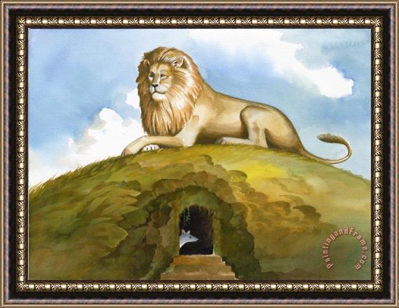 Vladimir Kush Lion And Mouse Framed Painting