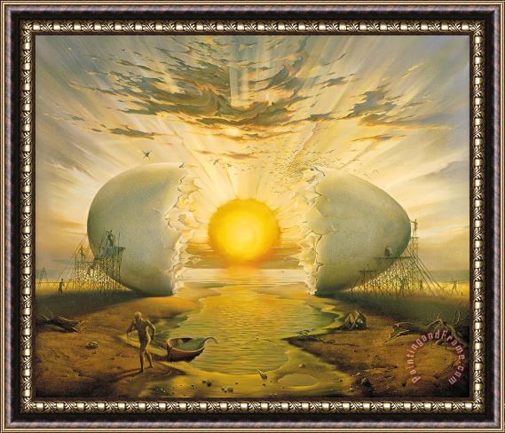 Vladimir Kush Sunrise by The Ocean Framed Painting