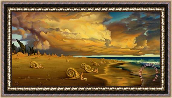 Vladimir Kush Sunset on The Beach Framed Print