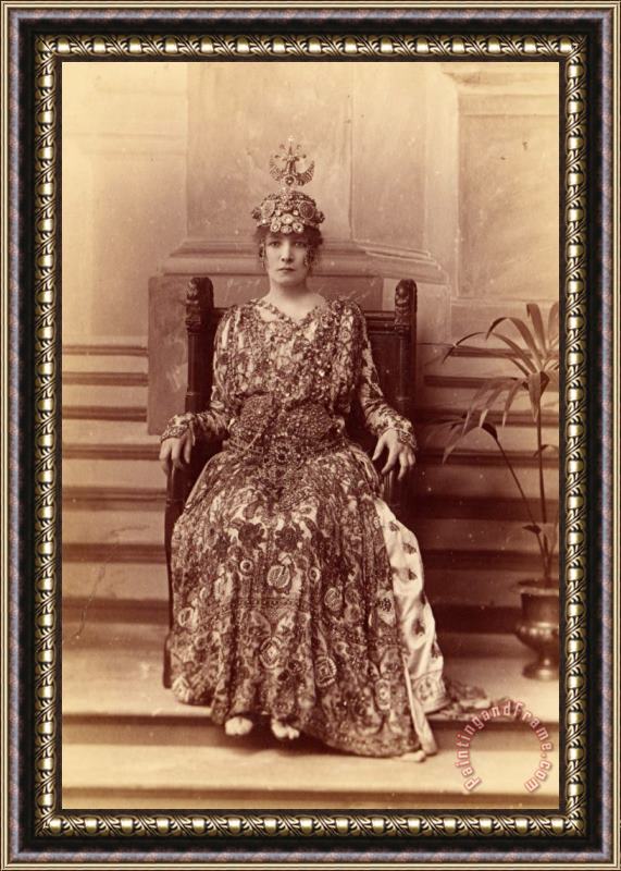 W. & D. Downey Sarah Bernhardt As The Empress Theodora in Sardou's Theodora Framed Painting