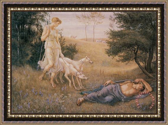Walter Crane Diana And Endymion Framed Painting