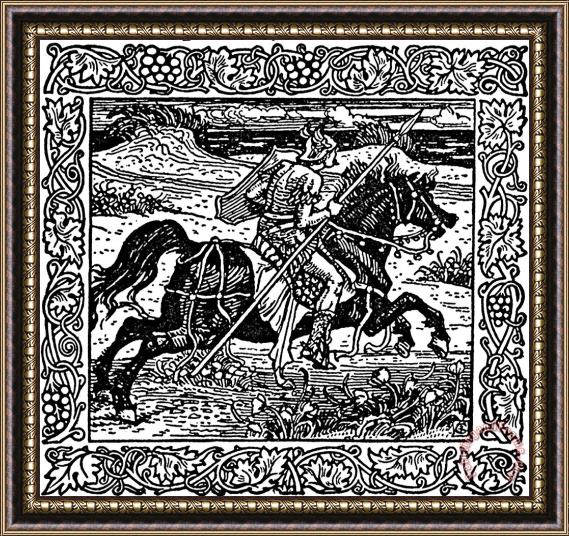 Walter Crane Knight On Horseback Illustration Framed Print