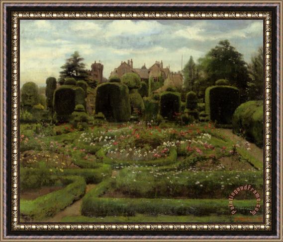 Walter Frederick Roofe Tyndale The Topiary Gardens Levens Hall Cumbria Framed Painting