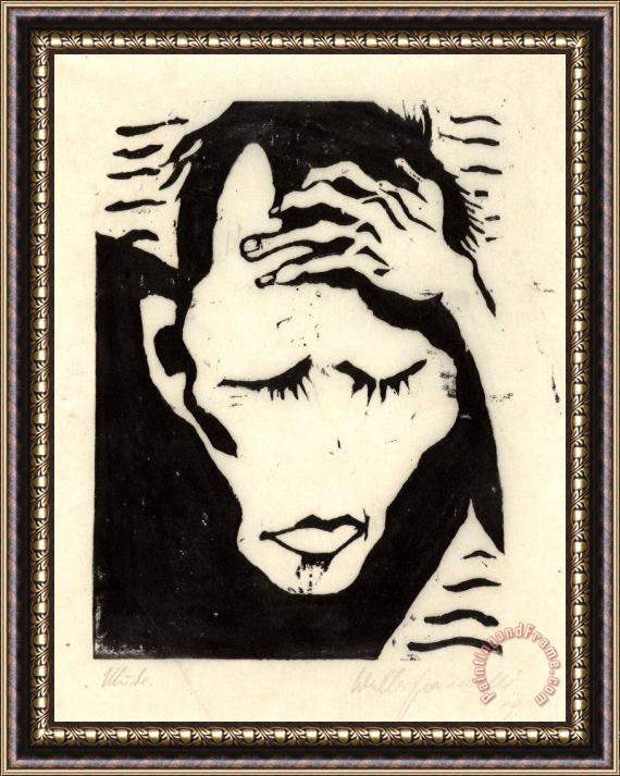 Walter Gramatte Mude (tired) Framed Painting