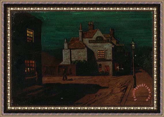 Walter Greaves The Black Lion, Chelsea by Night Framed Painting