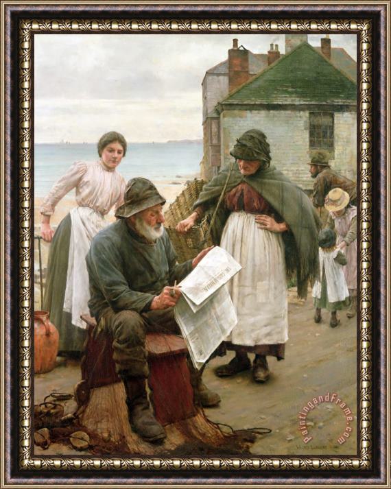 Walter Langley When The Boats Are Away Framed Painting