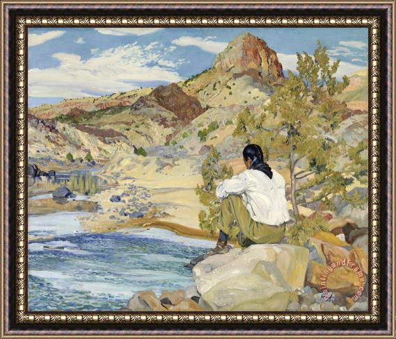 Walter Ufer On The Rio Grande (rio Grande November) Framed Print