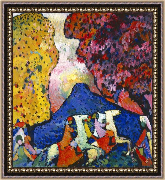 Wassily Kandinsky Blue Mountain (der Blaue Berg) Framed Painting