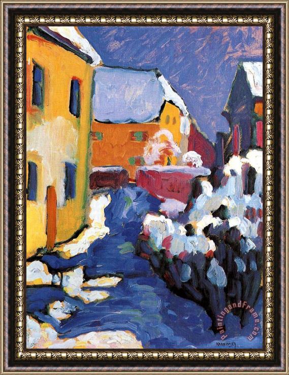 Wassily Kandinsky Cemetery And Vicarage in Kochel 1909 Framed Print