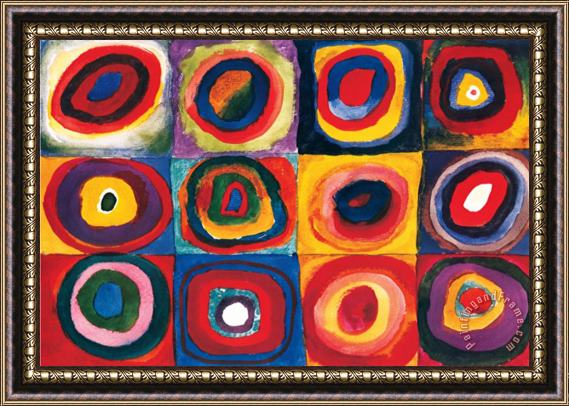 Wassily Kandinsky Color Study of Squares Framed Painting