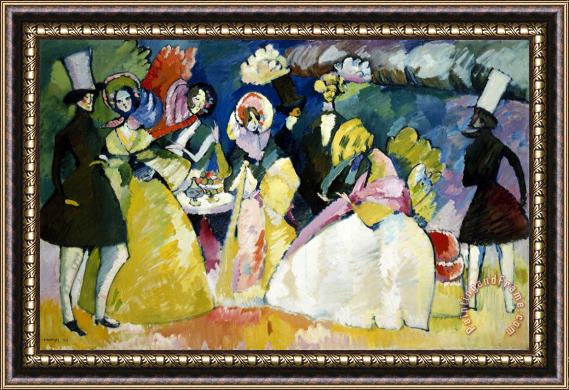 Wassily Kandinsky Group in Crinolines Framed Painting