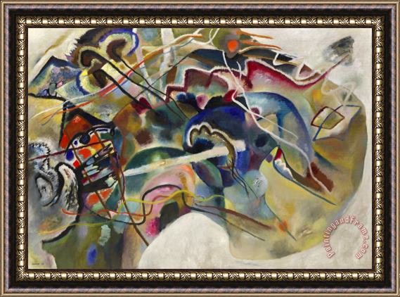 Wassily Kandinsky Painting with White Border Moscow Framed Print