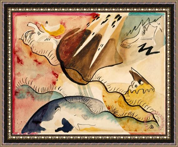Wassily Kandinsky Rain Landscape Framed Painting