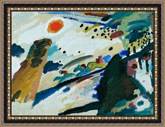 Wassily Kandinsky Romantic Landscape Framed Painting