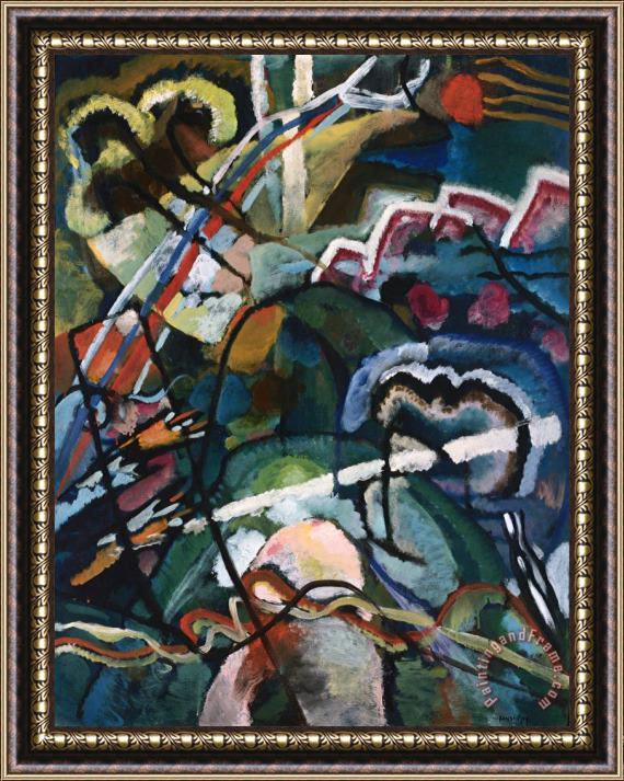 Wassily Kandinsky Sketch I for 'painting with White Border (moscow)' Framed Painting