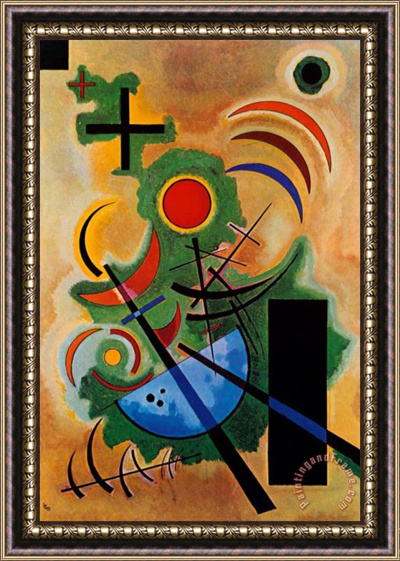 Wassily Kandinsky Solid Green Framed Painting