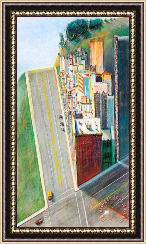 Wayne Thiebaud City And Streets, 1995 Framed Painting