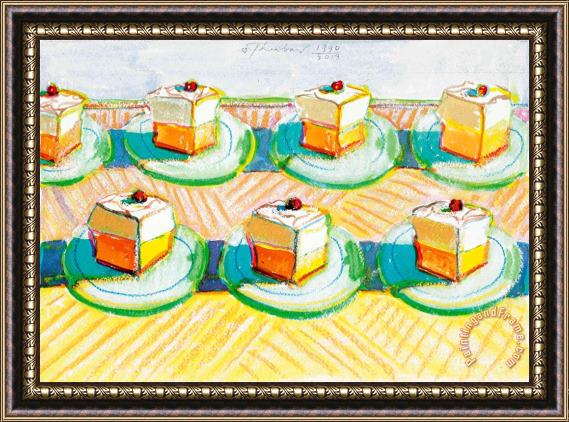 Wayne Thiebaud Lemon Meringue Pie Slices, 2013 Framed Print