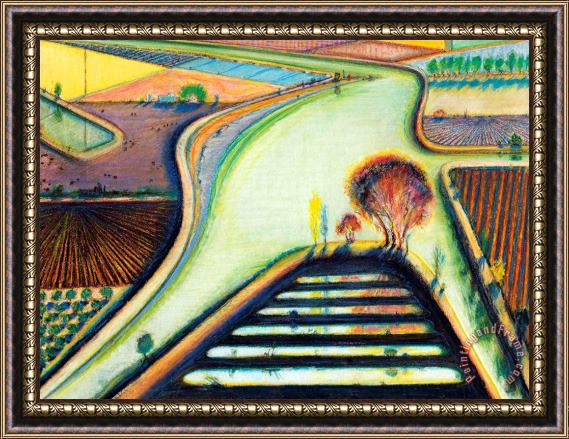 Wayne Thiebaud Levees And Dikes (green River Turn), 2000 Framed Painting