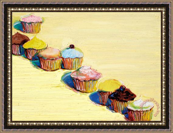 Wayne Thiebaud Nine Cupcakes, 2009 Framed Painting