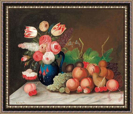 W.b. Gould Still Life with Fruit And Flowers Framed Print
