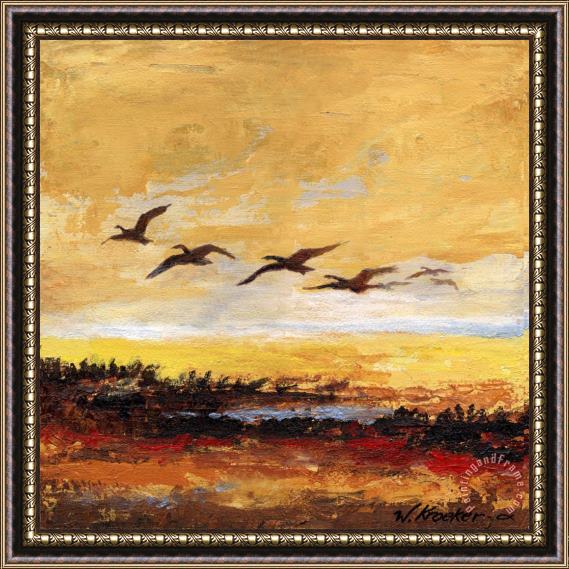 Wendy Kroeker Canada Geese in Flight 3 Framed Painting