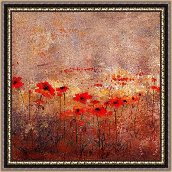 Wendy Kroeker Field Poppies 3 Framed Painting