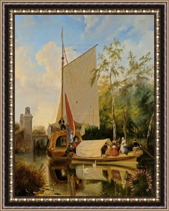 Wijnandus Johannes Josephus Nuyen The Boating Party Framed Painting