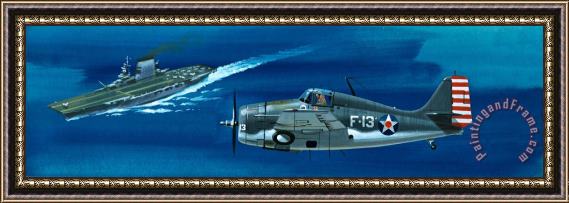 Wilf Hardy Grumman F4RF-3 Wildcat Framed Painting