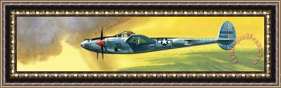 Wilf Hardy Lockheed P-38J Lightning Framed Painting