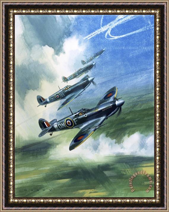 Wilfred Hardy The Supermarine Spitfire Mark IX Framed Painting