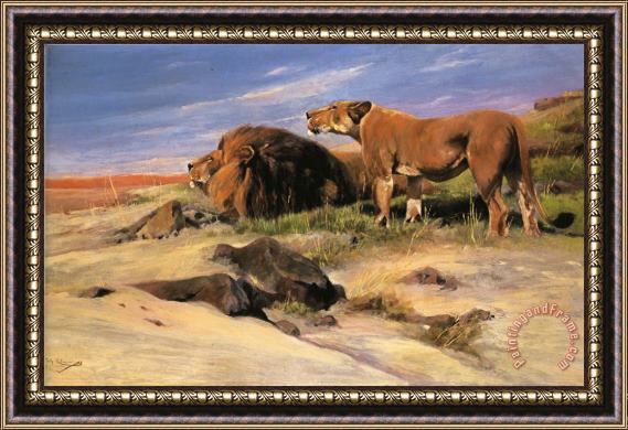 Wilhelm Kuhnert Robbers of The Desert Framed Painting
