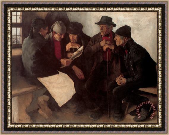 Wilhelm Leibl Village Politicians Framed Painting