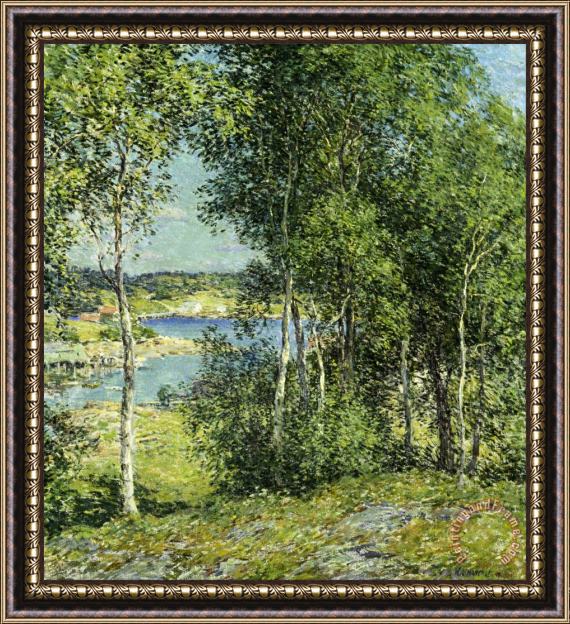 Willard Leroy Metcalf A Family of Birches Framed Painting