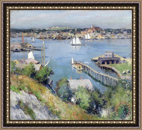 Willard Leroy Metcalf Gloucester Harbor Framed Painting
