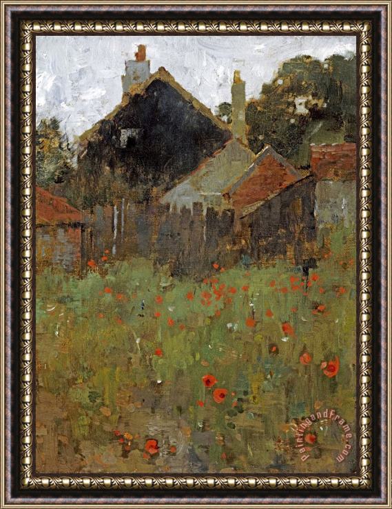 Willard Leroy Metcalf The Poppy Field Framed Painting