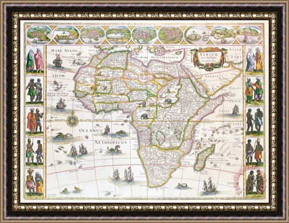 Willem Blaeu Africa Nova Map Framed Print
