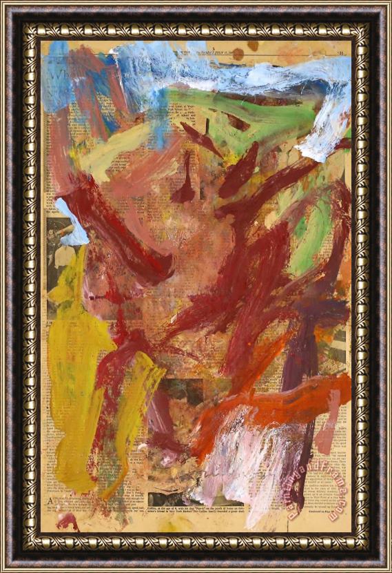 Willem De Kooning Thursday, July 17, 1969, 1969 Framed Painting
