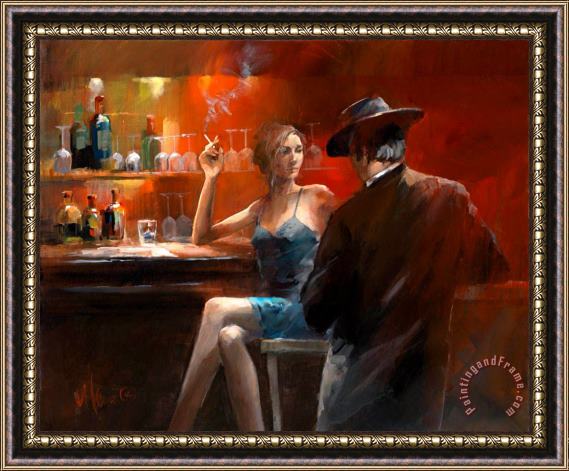 willem haenraets Evening in The Bar Ii Framed Painting